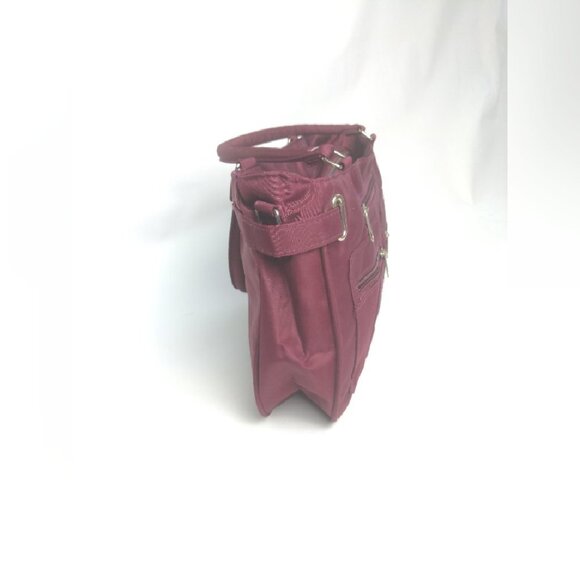 Large Burgundy Durable Nylon Cosmetic Makeup Bag - Picture 4 of 10